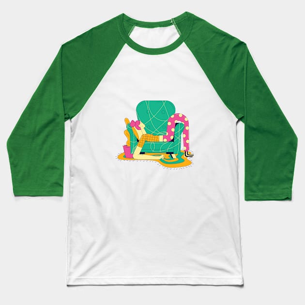 Lazy Girl Baseball T-Shirt by The Noc Design